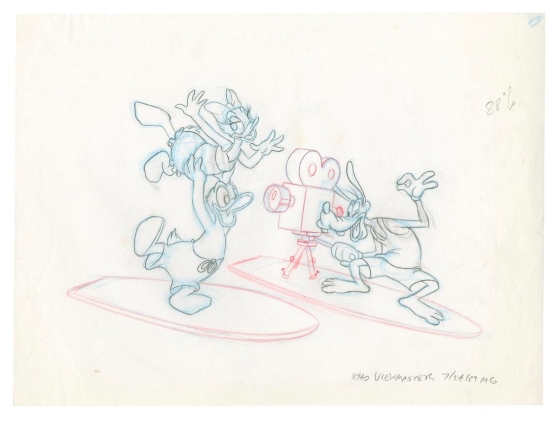 A Mickey and Friends View-Master Development Drawing. (1 of 2)