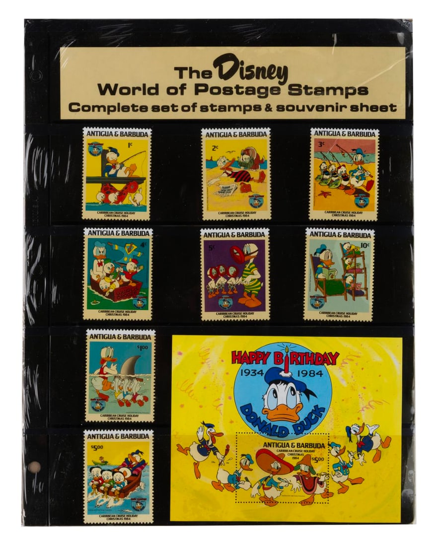 A Complete Set of Disney Stamps with Souvenir Sheet. (1 of 1)