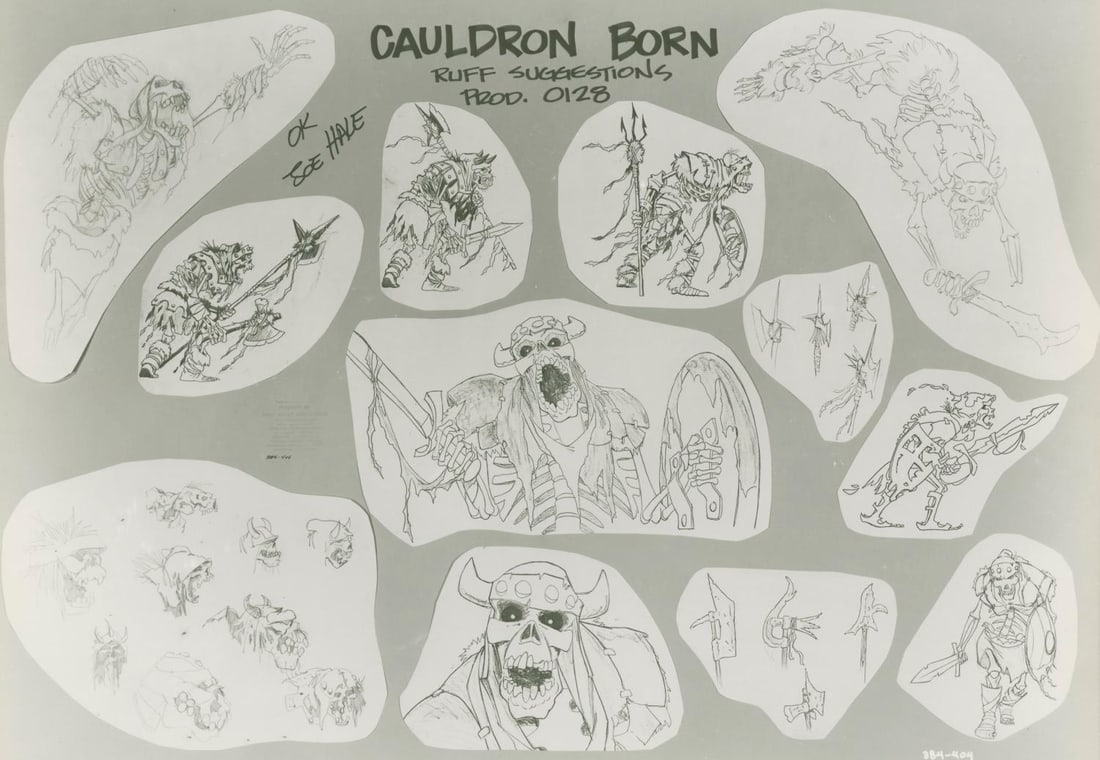 A "Black Cauldron" Cauldron Born Model Sheet. - 2