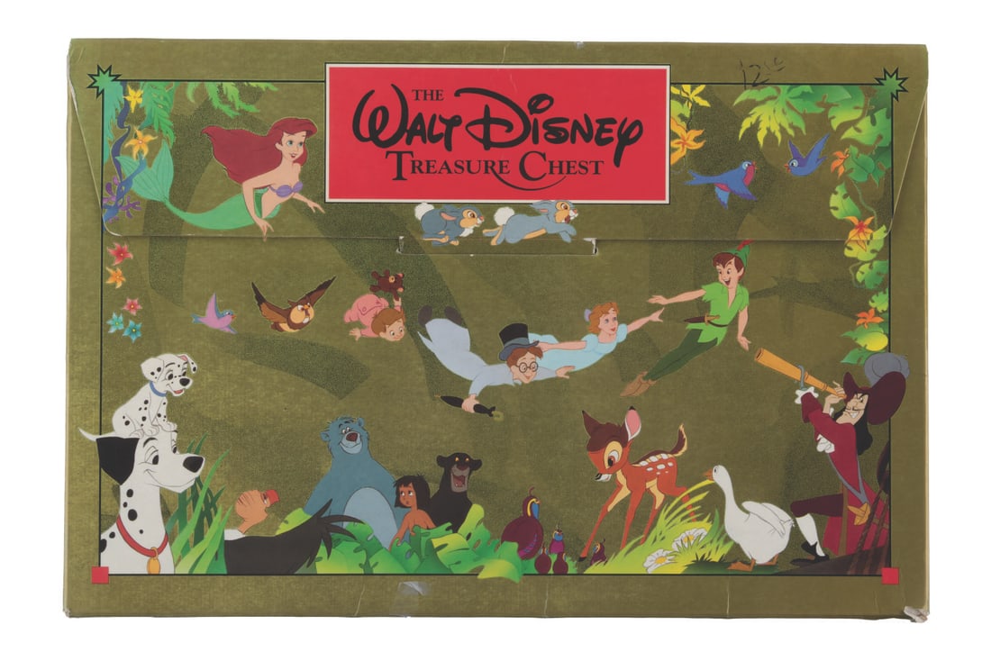 A Walt Disney Treasure Chest Book Collection.: (Brimar Publishing Inc.& Twin Book, 1991) A collection of five Walt Disney Treasure Chest softcover books. The titles include "Peter Pan," "Bambi," "One Hundred and One Dalmatians," "The Jungle Book,"