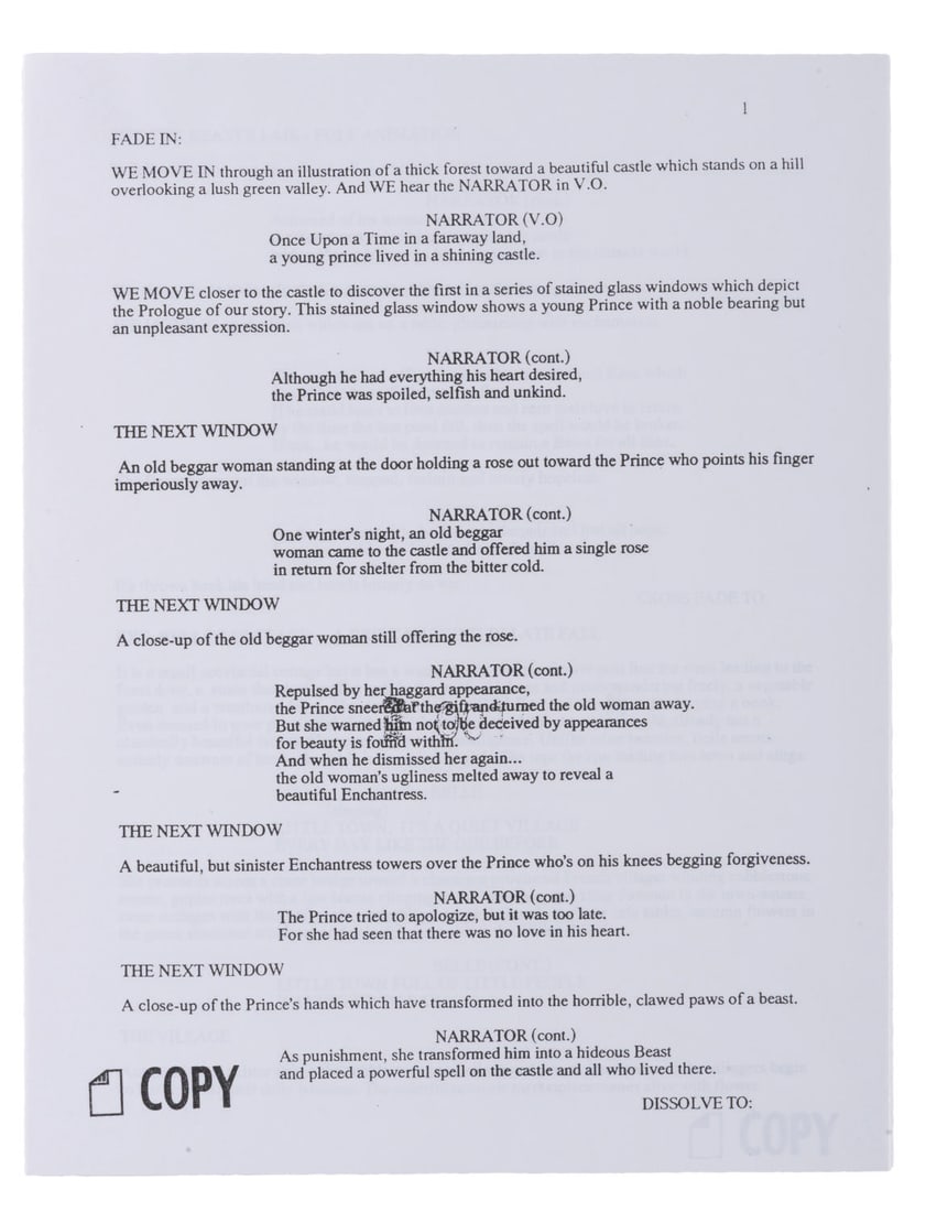 A "Beauty and the Beast" Script. - 2