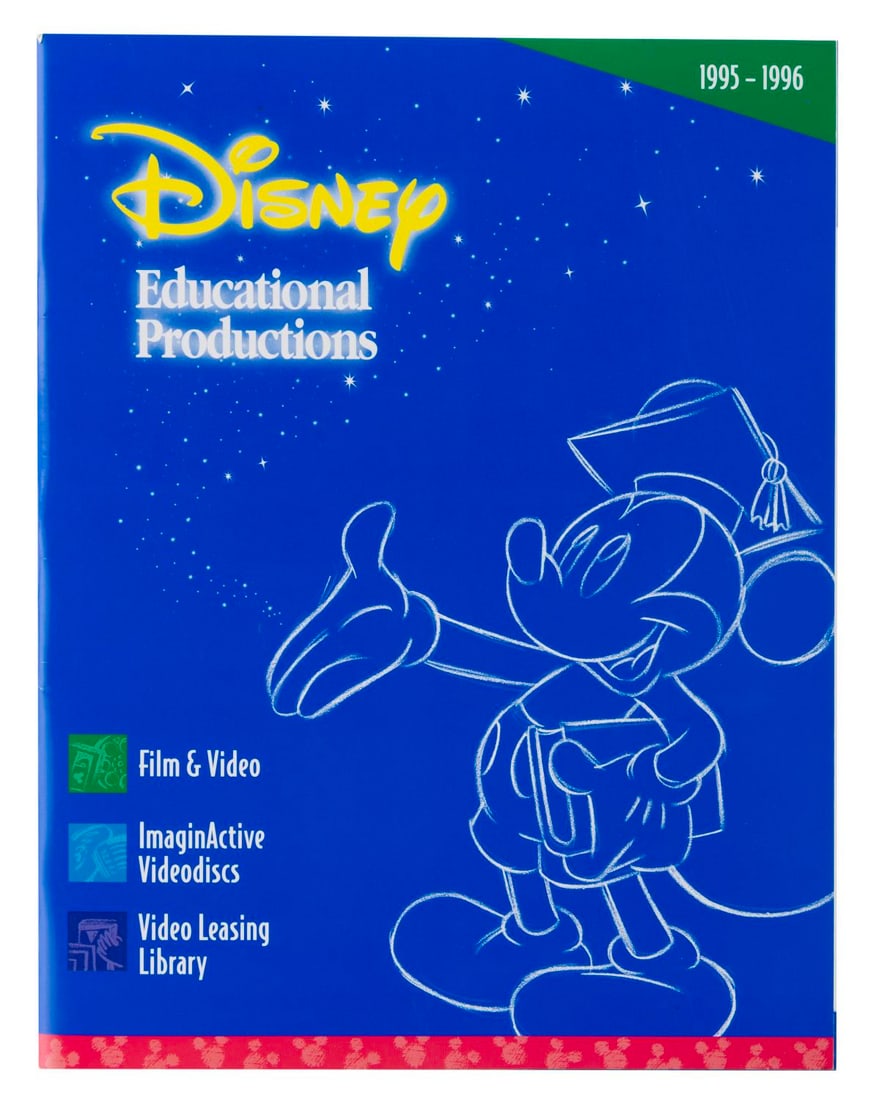 A 1995 Disney Educational Productions Catalog.: (Disney, 1995) A catalog for Disney?s Educational Productions? film and video library, offering a summary and ideal age range for each available film. Measuring 8.5" x 11", the 84-page catalog is in