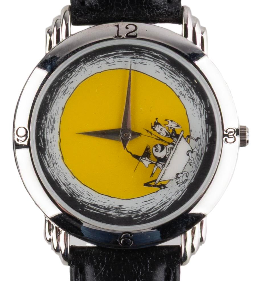 A "The Nightmare Before Christmas" Watch with Case.: (Disneyland, 1993) A "Nightmare Before Christmas" Lock, Shock, and Barrel watch, sold exclusively at the Disneyland Cast Member Store Company D, in a limited edition of only 750. The second hand is