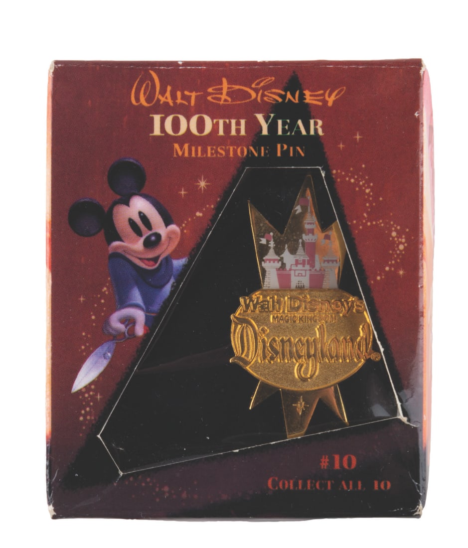A Walt Disney's Disneyland Milestone Pin.: (Disney Store, 2001) A Disneyland pin from the Second Walt Disney Milestone Set, released in a limited edition of 5000. The pin is in fine condition in the original box.