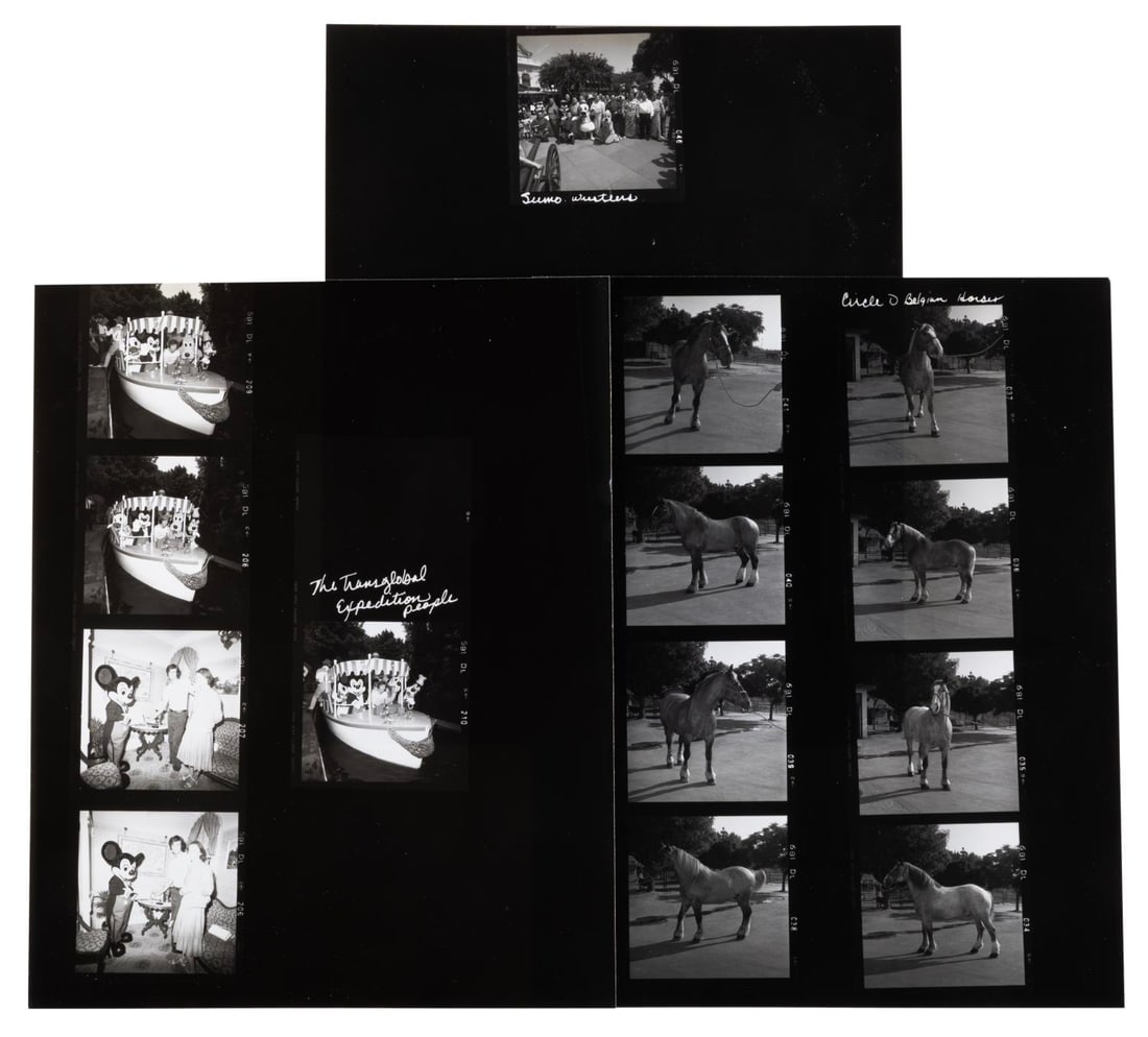 Three Disneyland Publicity Photo Contact Sheets. (1 of 4)