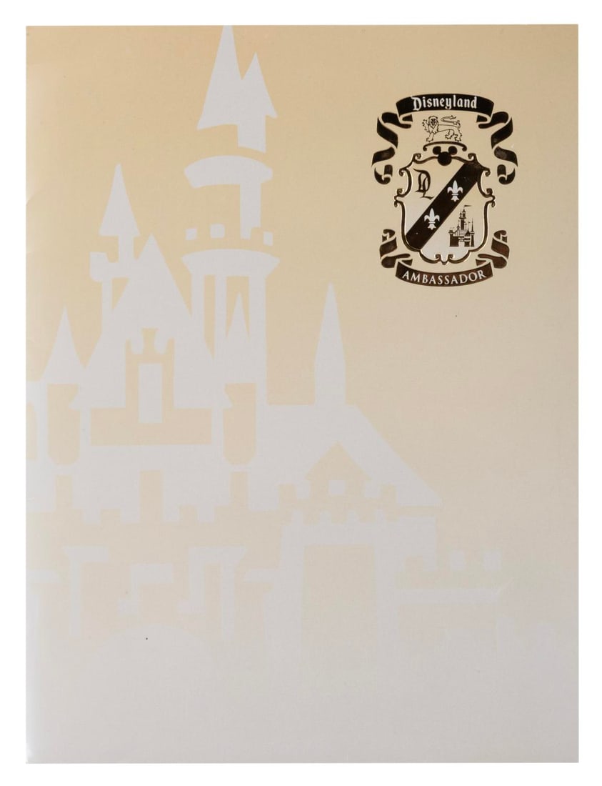 A Disneyland Ambassador Program Folder. - 2