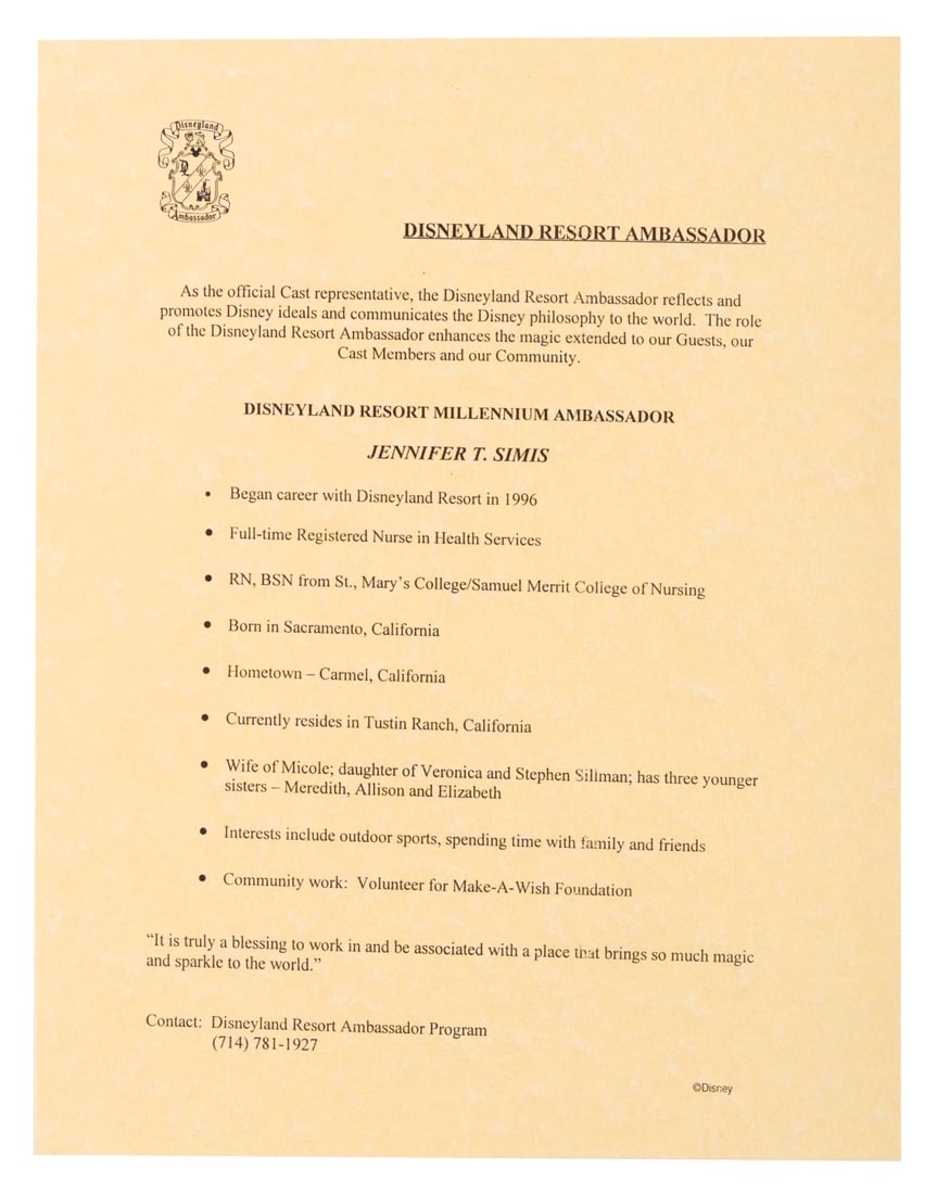 A Disneyland Ambassador Program Folder. - 6