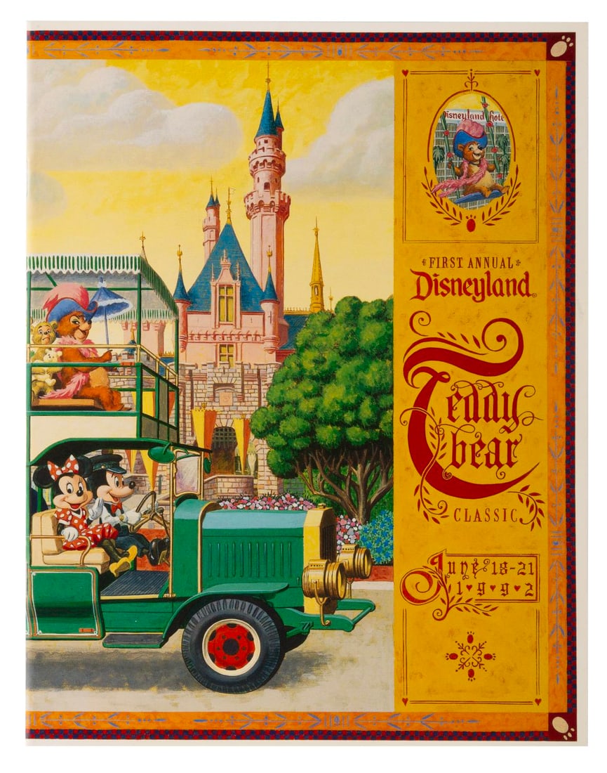 A Disneyland 1992 First Annual Teddy Bear Classic Catalog.: (Disneyland, 1992) A catalog from the first annual Disneyland Classic Teddy Bear auction in June of 1992. It showcases full color photos of 81 unique teddy bears created for the auction, including