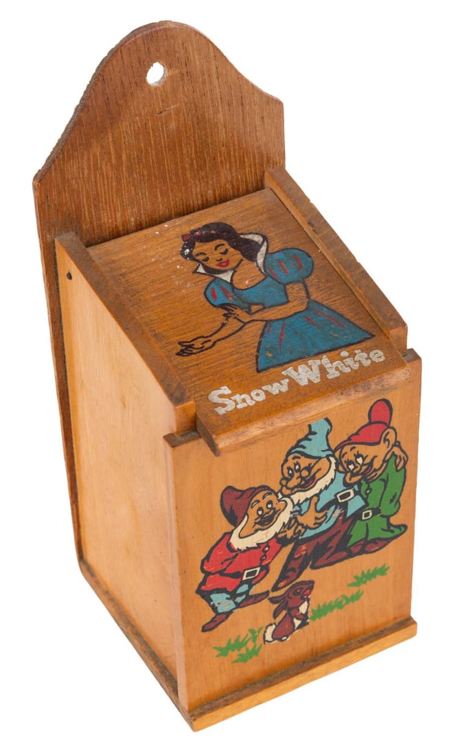 A "Snow White and the Seven Dwarfs" Wooden Candy Box. (1 of 3)