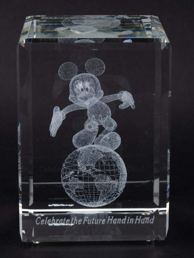 A Walt Disney World 2000 Mickey Mouse Paperweight. (1 of 5)