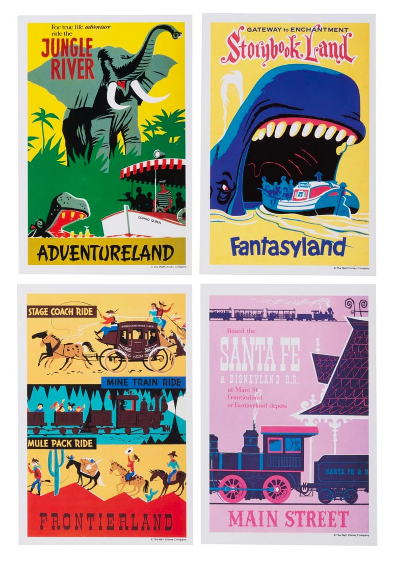 A Set of Tokyo Disneyland Disney Gallery Attraction Poster Postcards. (1 of 1)