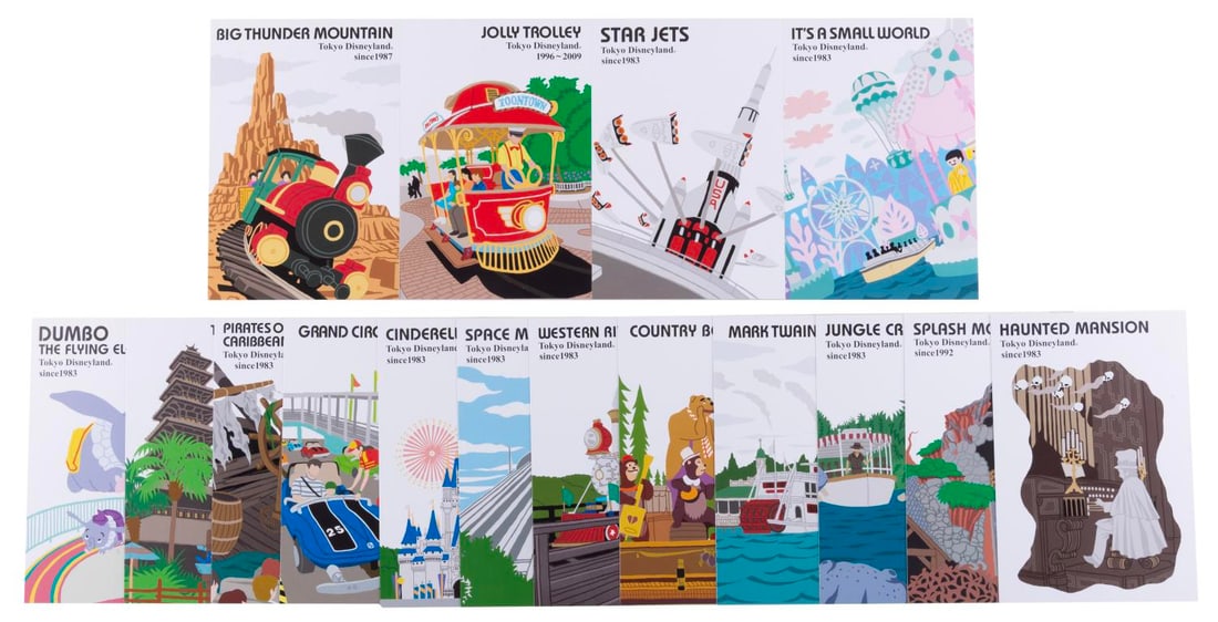 A Set of Tokyo Disneyland Attraction Postcards. (1 of 6)