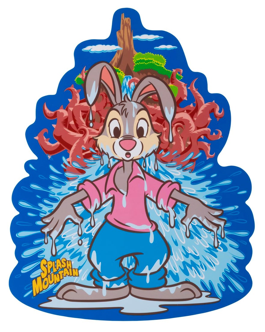 A Tokyo Disneyland Giant Splash Mountain Postcard.: (Tokyo Disneyland, 2000s) An oversized Splash Mountain postcard of Br?er Rabbit from Tokyo Disneyland. Measuring 7" x 8.75", the die-cut postcard is in fine condition.