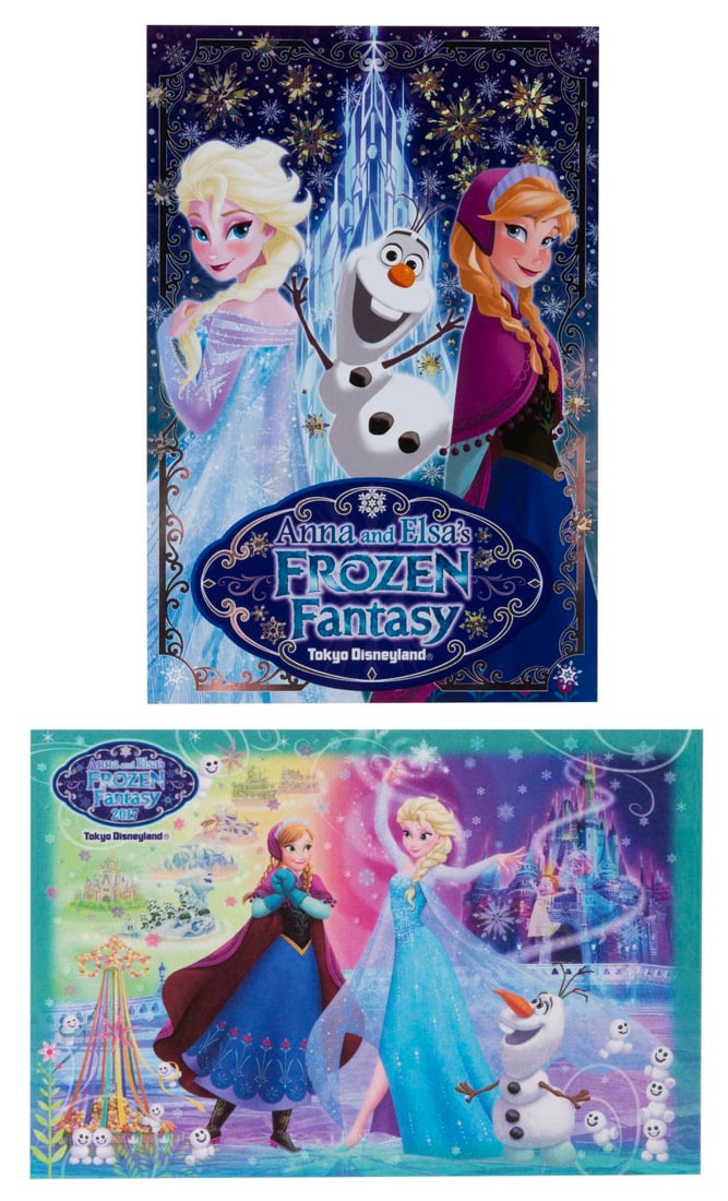 A Pair of Tokyo Disneyland "Frozen Fantasy" Postcards. (1 of 2)