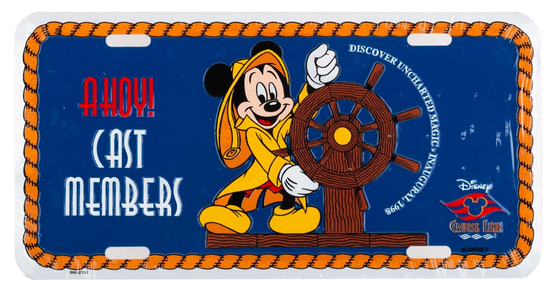 A Disney Cruise Line Inaugural Voyage Cast Member License Plate. (1 of 1)