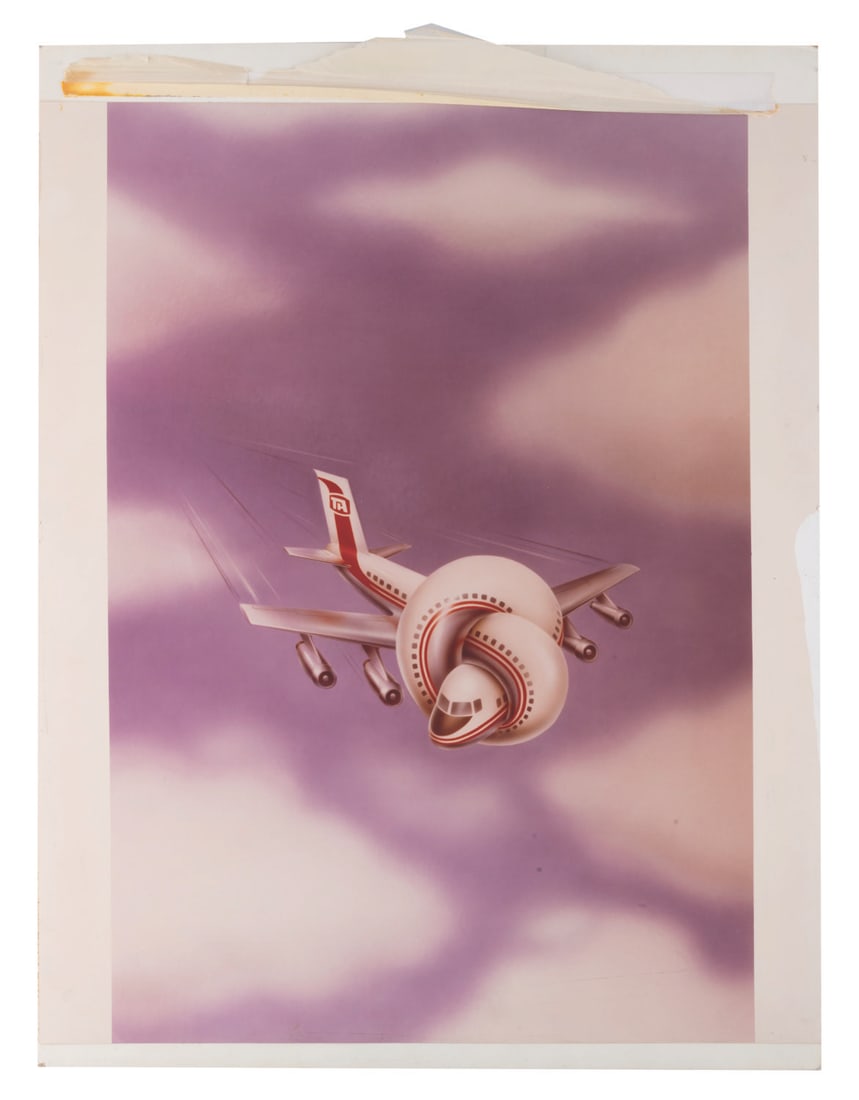 An "Airplane!" Ad Art Print.: (Paramount, 1980) A print of the poster art for the comedy classic "Airplane!", created for use during advertising. With an image size of 16.5" x 24" adhered to a 20" x 26.25" board, the print