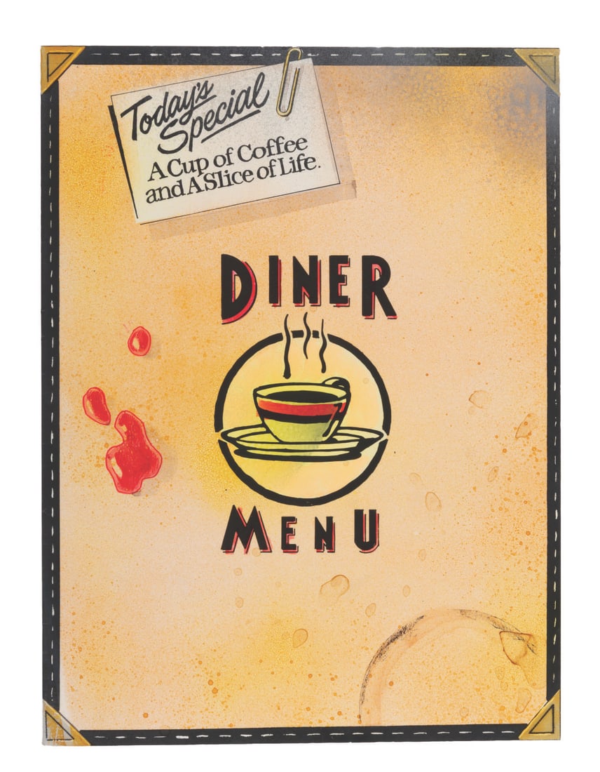A "Diner" Prototype Ad.: (MGM, 1982) A prototype insert for the Barry Levinson movie "Diner," typically used in Hollywood trade magazines to promote a film and its creatives. Measuring 9" x 12", the program is in very good