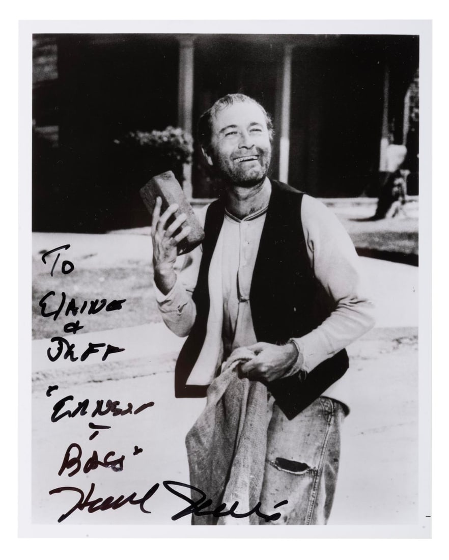 A Howard Morris Signed "The Andy Griffith Show" Photograph.: (CBS, 1980s) An autographed photograph of Howard Morris as Ernest T. Bass on "The Andy Griffith Show." Measuring 8" x 10" the photo signed with a dedication is in very good condition.