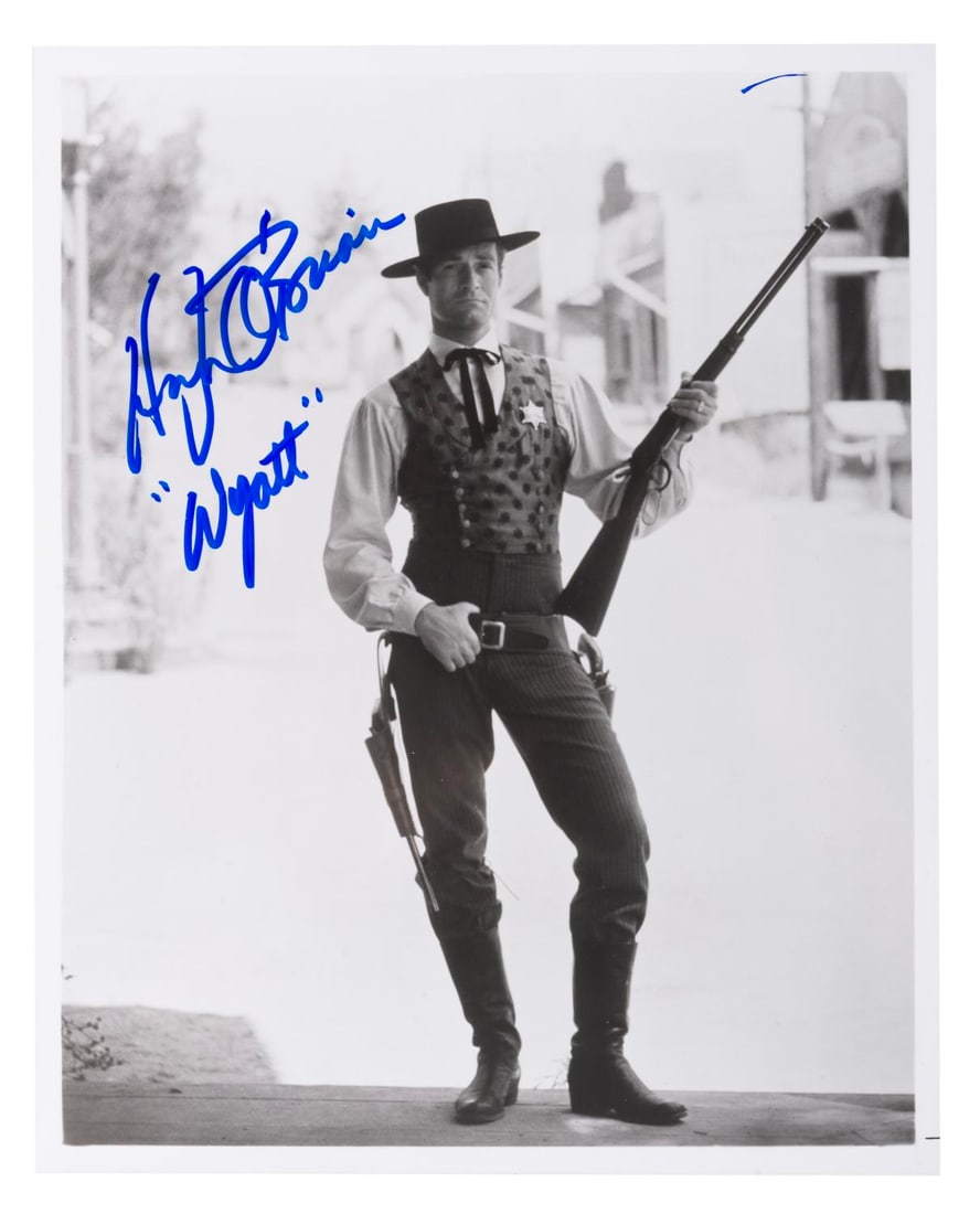 A Hugh O'Brian "Wyatt Earp" Autographed Photograph.: (ABC, 1995) An autographed photo of actor Hugh O?Brian in his leading role in "The Life and Legend of Wyatt Earp" from 1955 to 1961. Measuring 8" x 10", the signed photo is in fine condition.