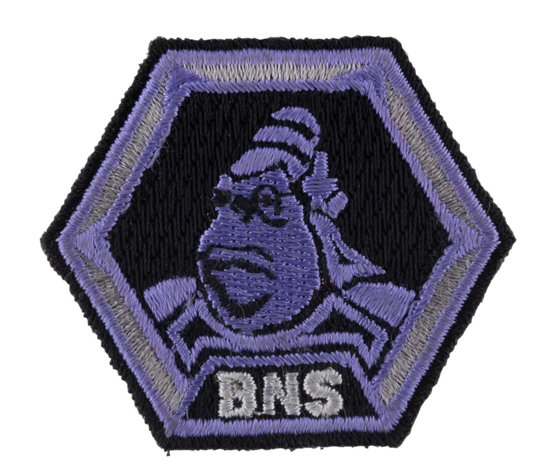 An ILM "The Phantom Menace" Crew Boss Nass Patch.: (Industrial Light & Magic, 1999) A very rare crew patch from the ILM special effects team for "The Phantom Menace." A limited number of 27 different patches were made, each representing a different
