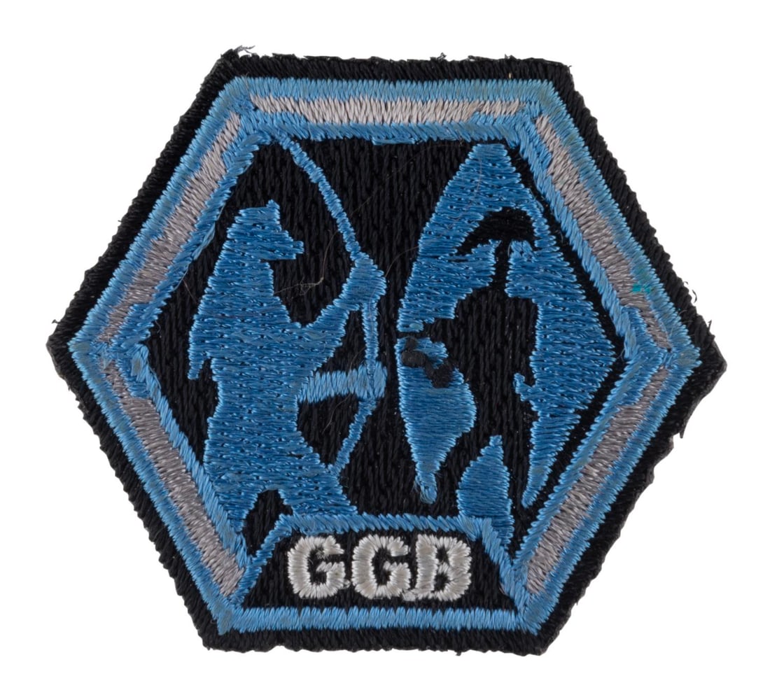An ILM "The Phantom Menace" Crew GGB Patch.: (Industrial Light & Magic, 1999) A very rare crew patch from the ILM special effects team for "The Phantom Menace." A limited number of 27 different patches were made, each representing a different