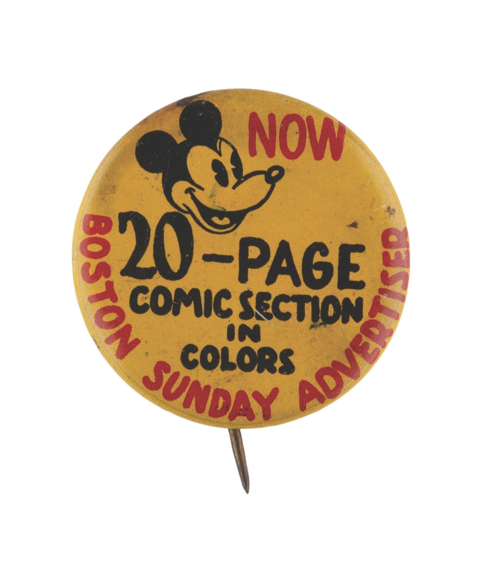 A Mickey Mouse Comic Section Button. (1 of 1)