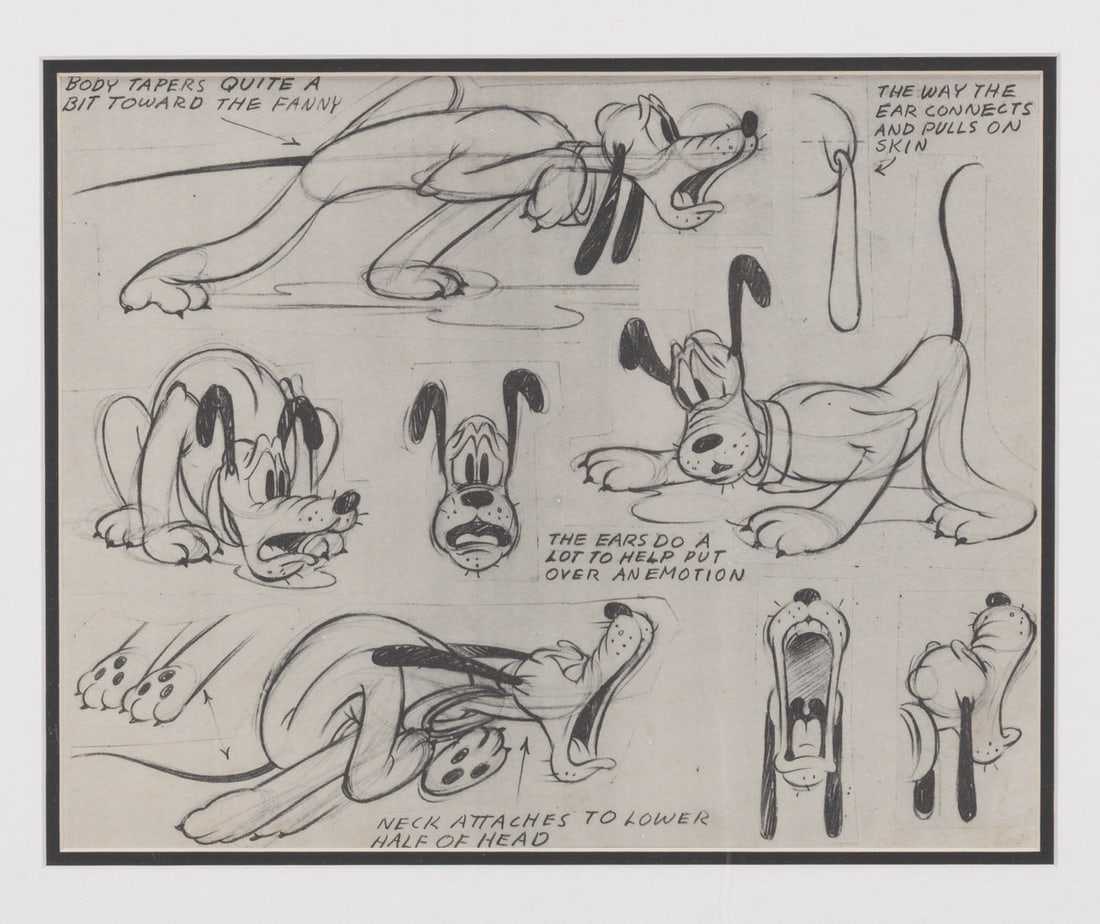 An Early Pluto Photostat Model Sheet. - 2
