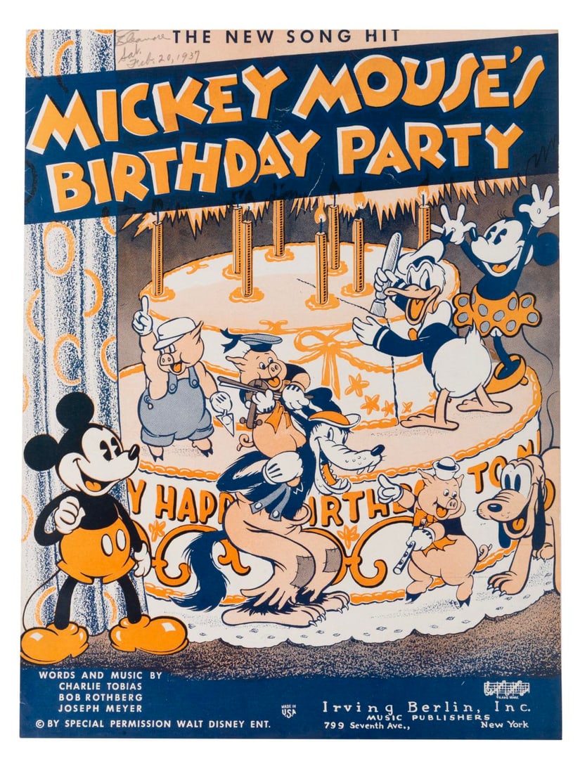 "Mickey Mouse's Birthday Party" Sheet Music. (1 of 2)