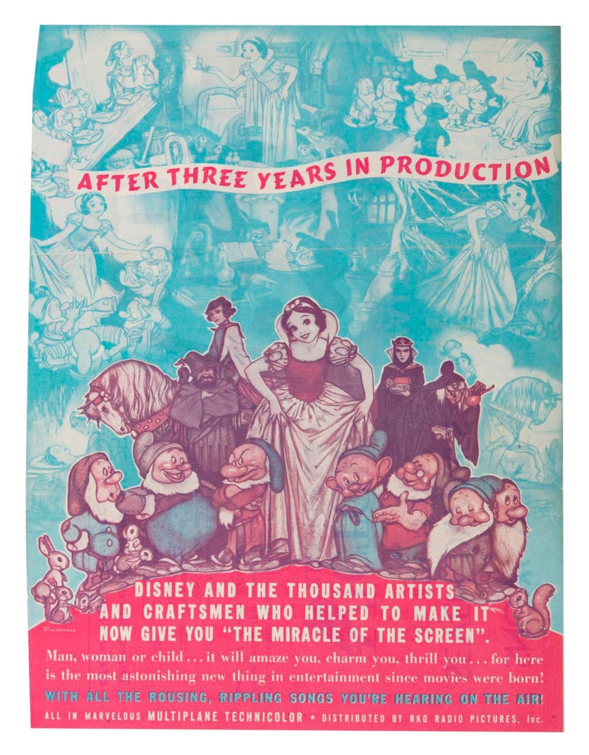 A "Snow White and the Seven Dwarfs" Promotional Flyer. (1 of 2)