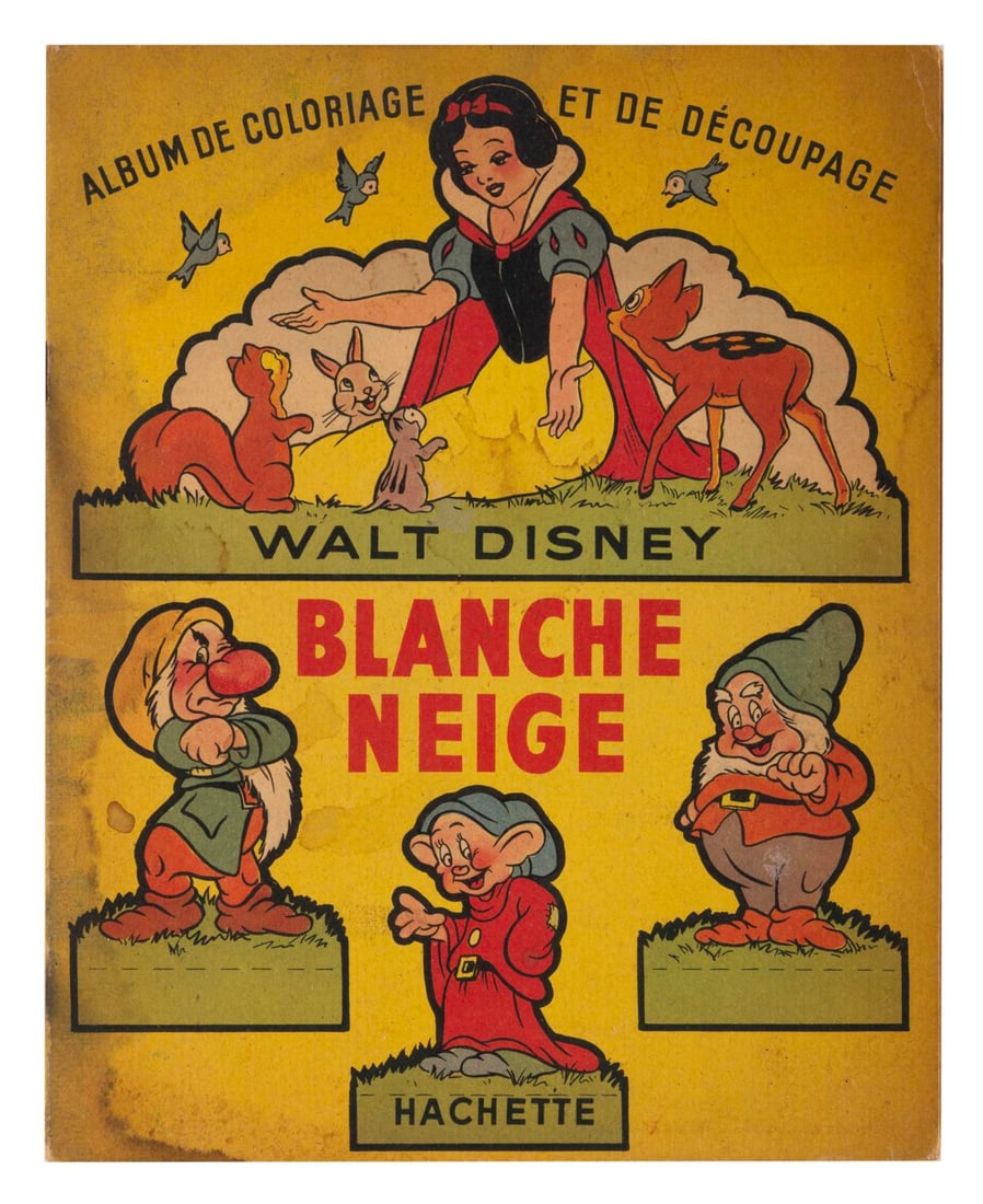 A "Snow White and the Seven Dwarfs" French Coloring & Cut-Out Book. (1 of 3)