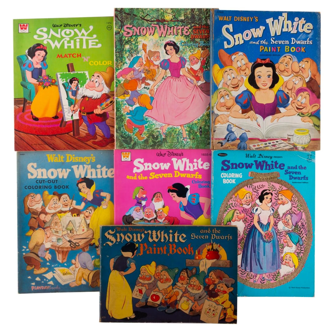 A Collection of "Snow White and the Seven Dwarfs" Coloring and Paint Books. (1 of 8)