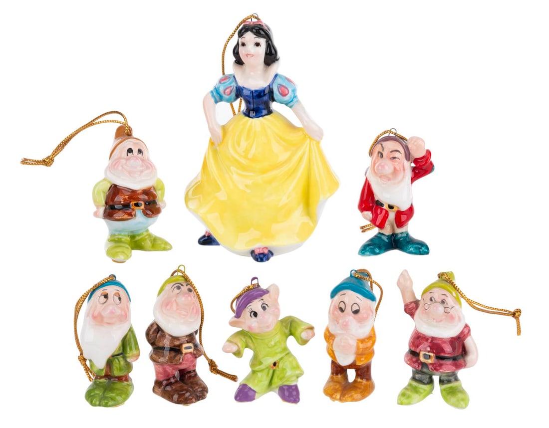 A Ceramic "Snow White" Christmas Ornament Set. (1 of 2)