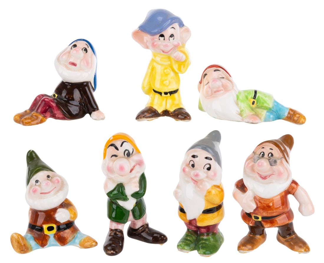 A Set of "Snow White" Dwarfs Ceramic Figures. (1 of 2)