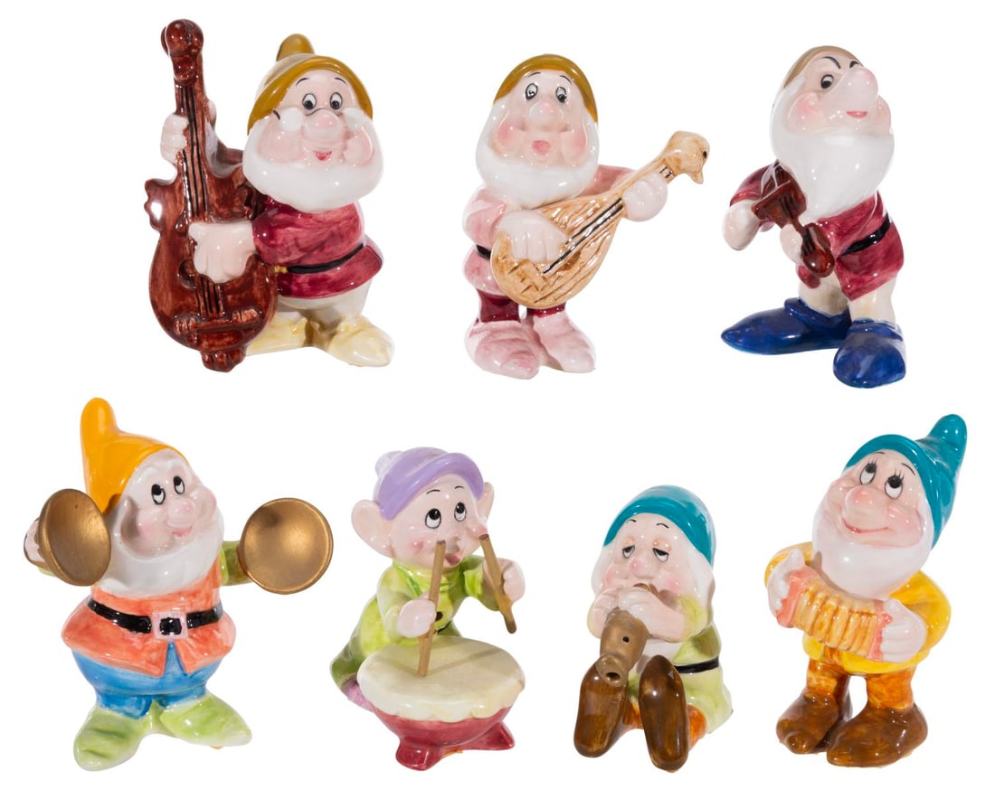 A Schmid "Snow White and the Seven Dwarfs" Ceramic Figurine Set. (1 of 3)