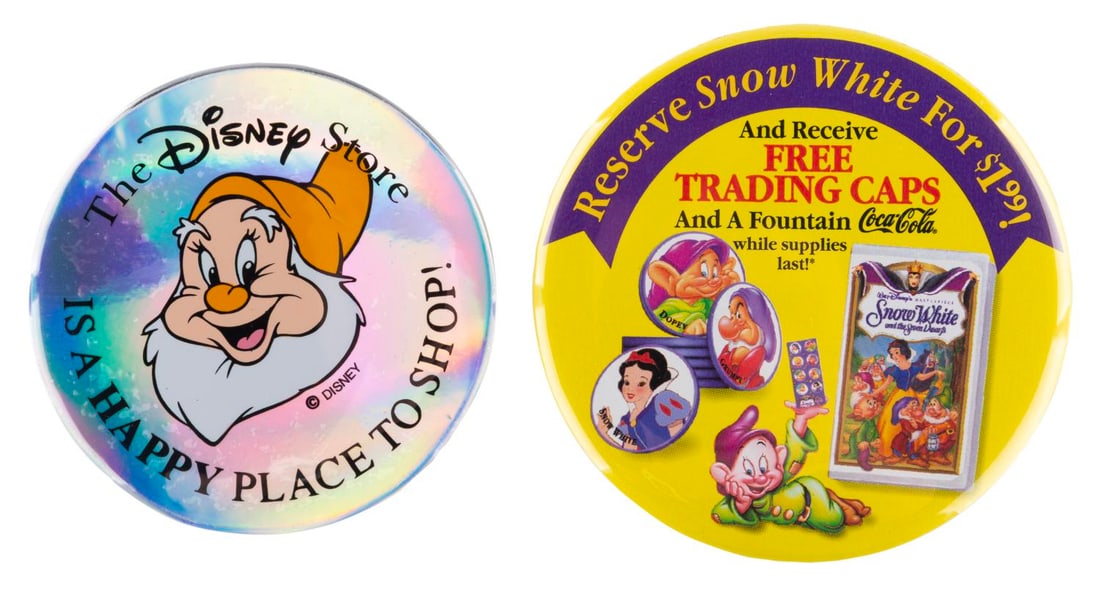 A Pair of 1980s "Snow White" Buttons. (1 of 1)