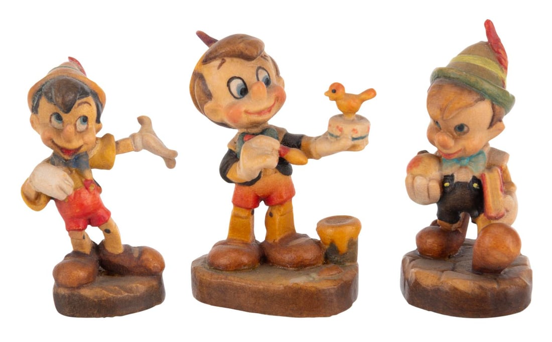 Three Miniature "Pinocchio" Figurines by ANRI. (1 of 2)