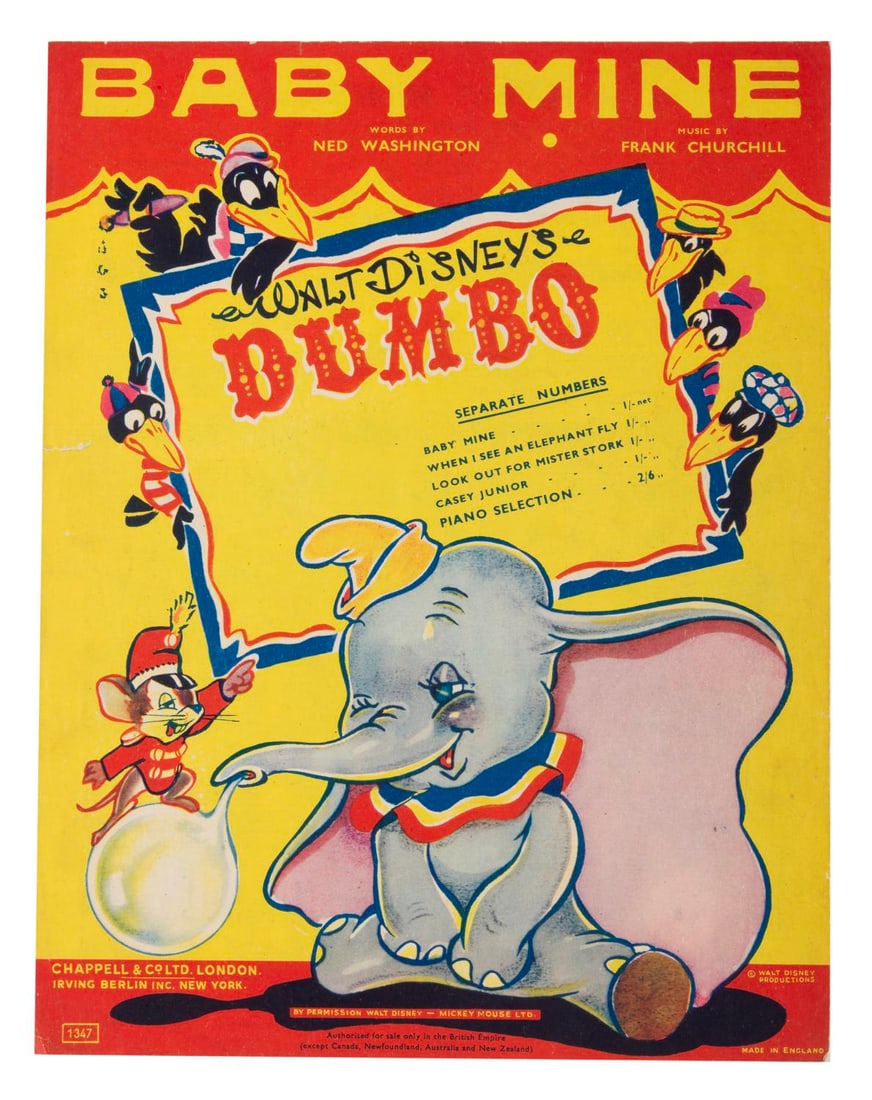 "Dumbo" Baby Mine Sheet Music. (1 of 3)