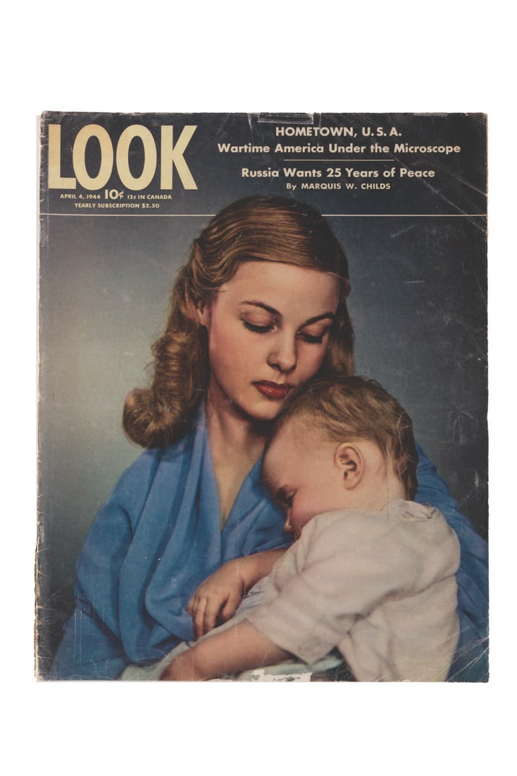 A 1944 LOOK Magazine with Walt Disney and Sulfa Drugs.: (LOOK, 1944) The April 4, 1944, issue of LOOK magazine featuring a Walt Disney Presents "The Sulfa Drugs" article. Measuring 10.5" x 13.25", the magazine is in fair condition with creasing, edge