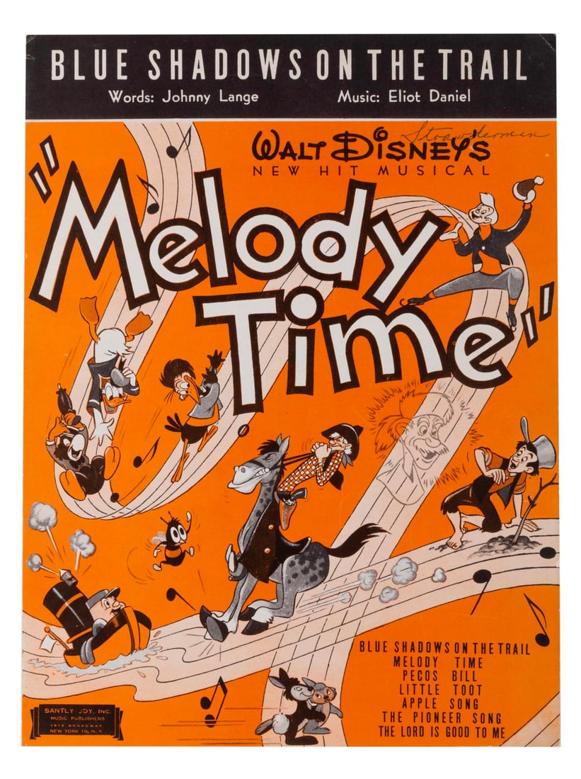Blue Shadow's On The Trail "Melody Time" Sheet Music. (1 of 2)