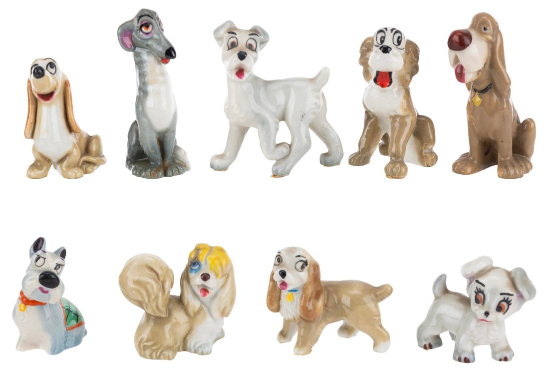 A Collection of Wade "Lady and the Tramp" Miniature Figurines. (1 of 2)