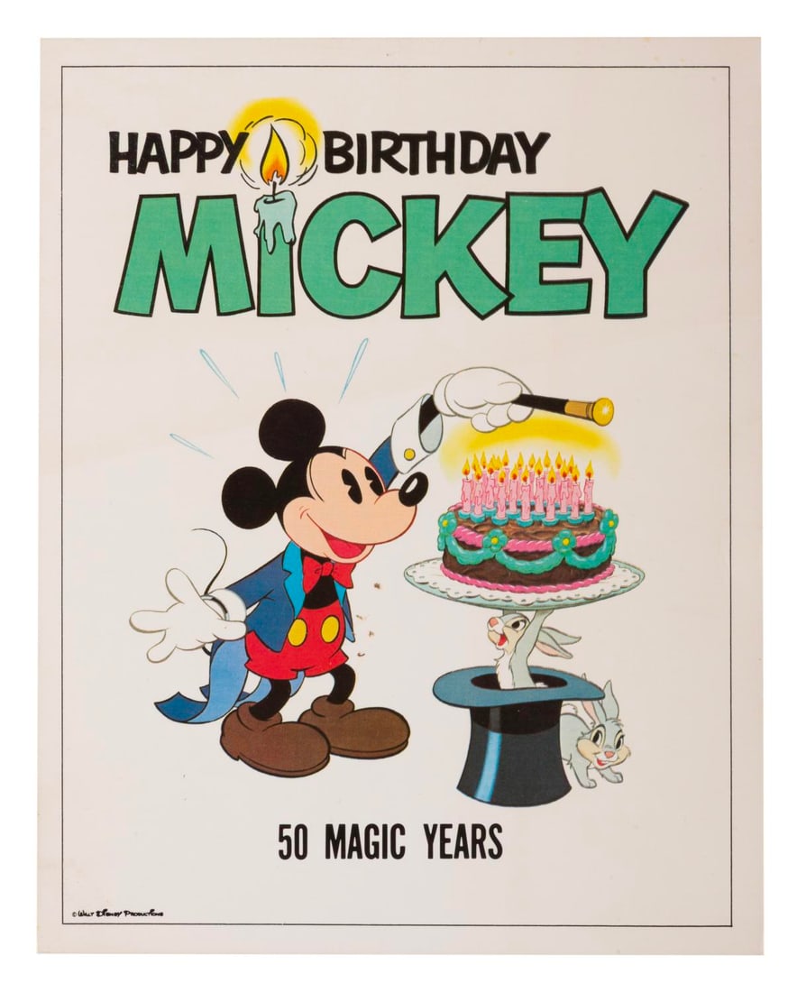 A Mickey Mouse 50th Birthday Card. (1 of 1)