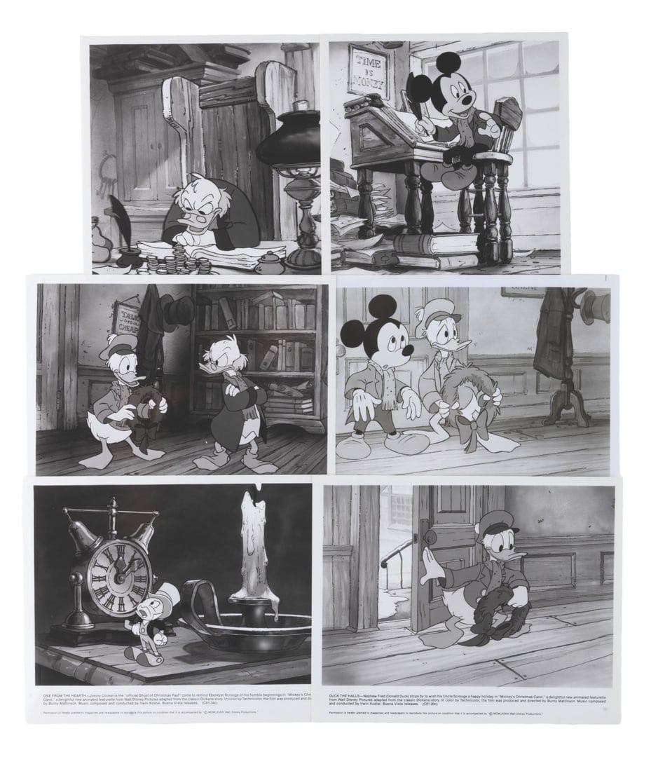 A Set of "Mickey's Christmas Carol" Press Photographs. (1 of 7)