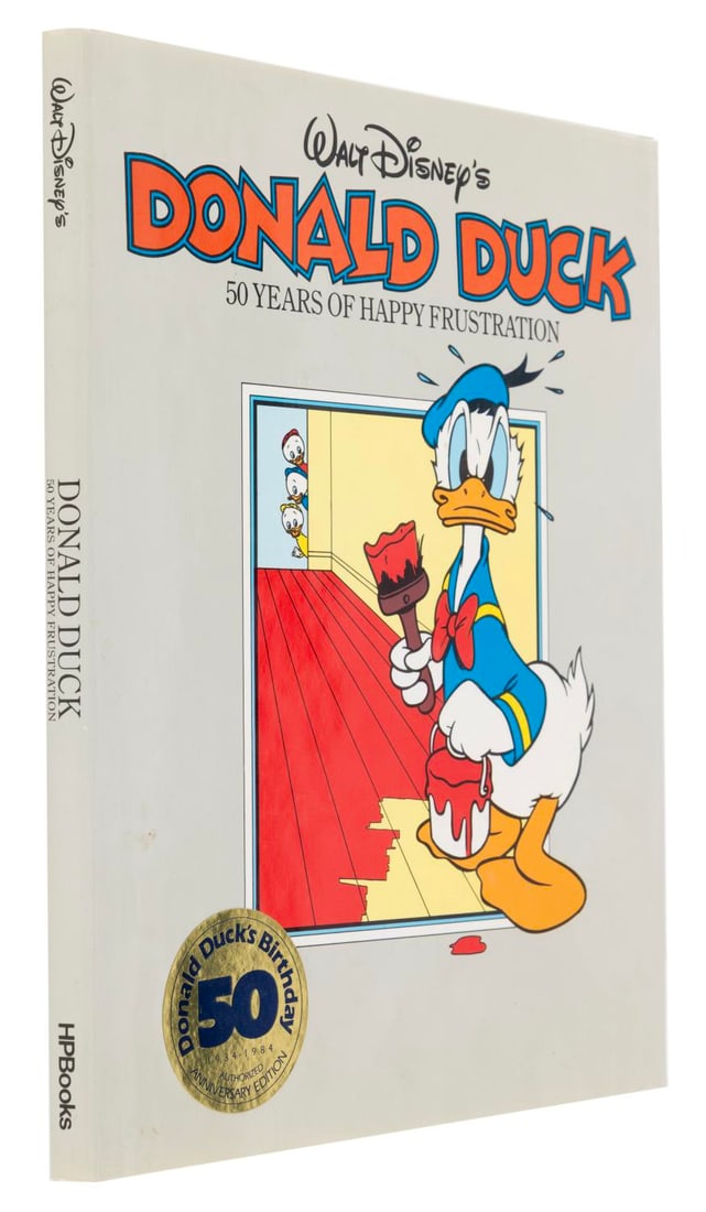 A Donald Duck: 50 Years of Happy Frustration Book.: (Disney, 1984) A Walt Disney's Donald Duck: 50 Years of Happy Frustration book. The 96-page special edition hardcover book comes complete with its slipcover and reproductions of letters from Clarence