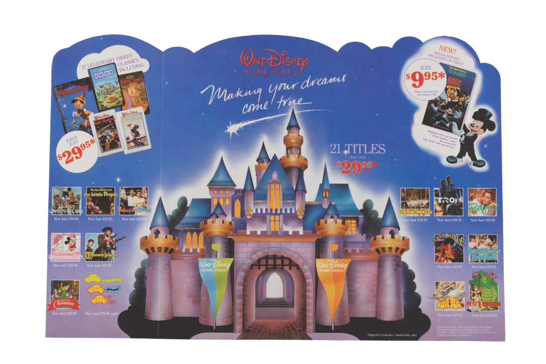 A Walt Disney Home Video Counter Display. (1 of 1)