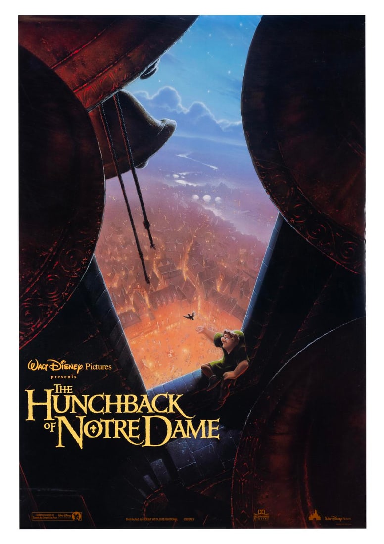 An International "The Hunchback of Notre Dame" One-Sheet.: (Disney, 1996) A "The Hunchback of Notre Dame" original theatrical release one-sheet poster designed by John Alvin. Measuring 27" x 40", the poster is in very good condition with light creasing and ed