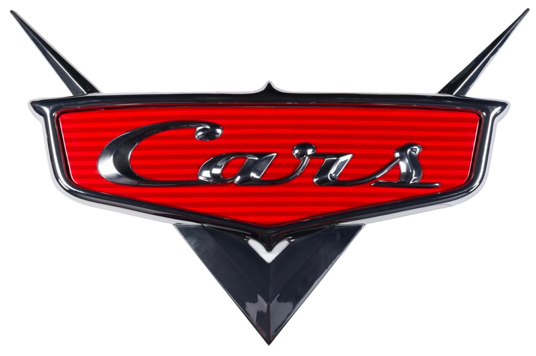 A Disney Store "Cars" Logo Sign. (1 of 1)