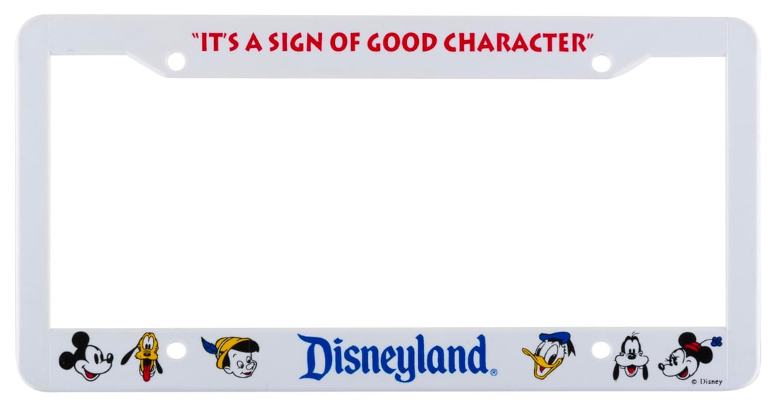 A Disneyland Characters License Plate Frame. (1 of 1)