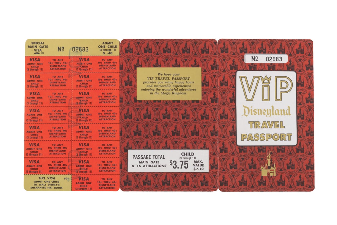 A Disneyland Child VIP Travel Passport. (1 of 2)