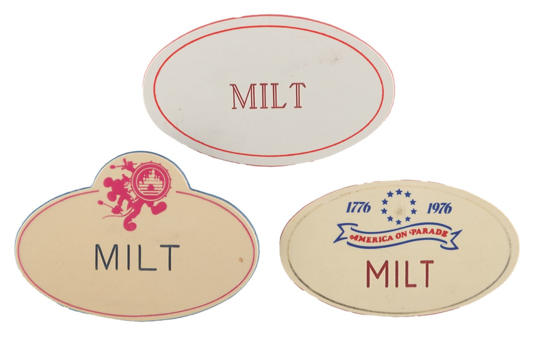 A Trio of Milt Disneyland Name Badges. (1 of 4)