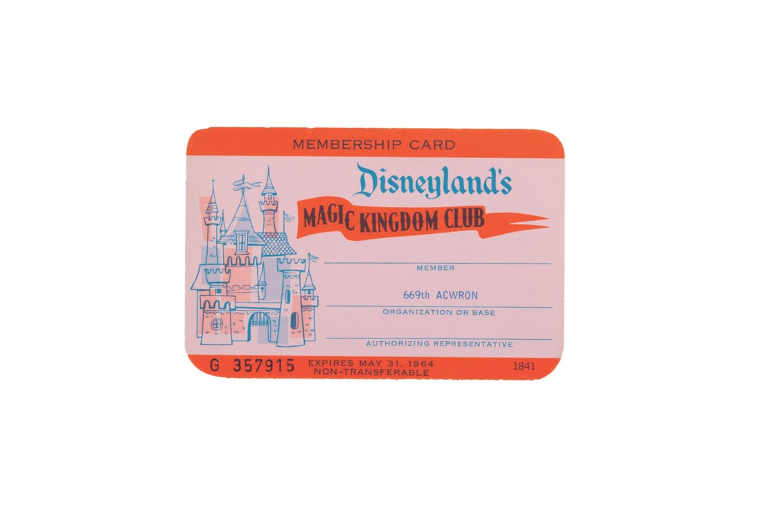 A Disneyland's Magic Kingdom Club Membership Card. (1 of 2)
